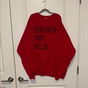 Red Festive Sweatshirt Cotton Blend